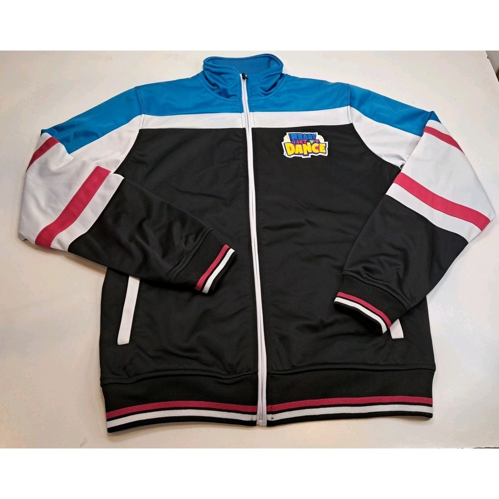 Ready Set Dance Zip Up Jacket Girls Large Track‎ Style Black